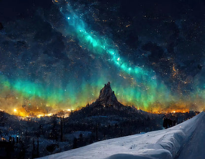 Aurora Night 8X6 Fleece ( 96 X 72 Inch ) Backdrop