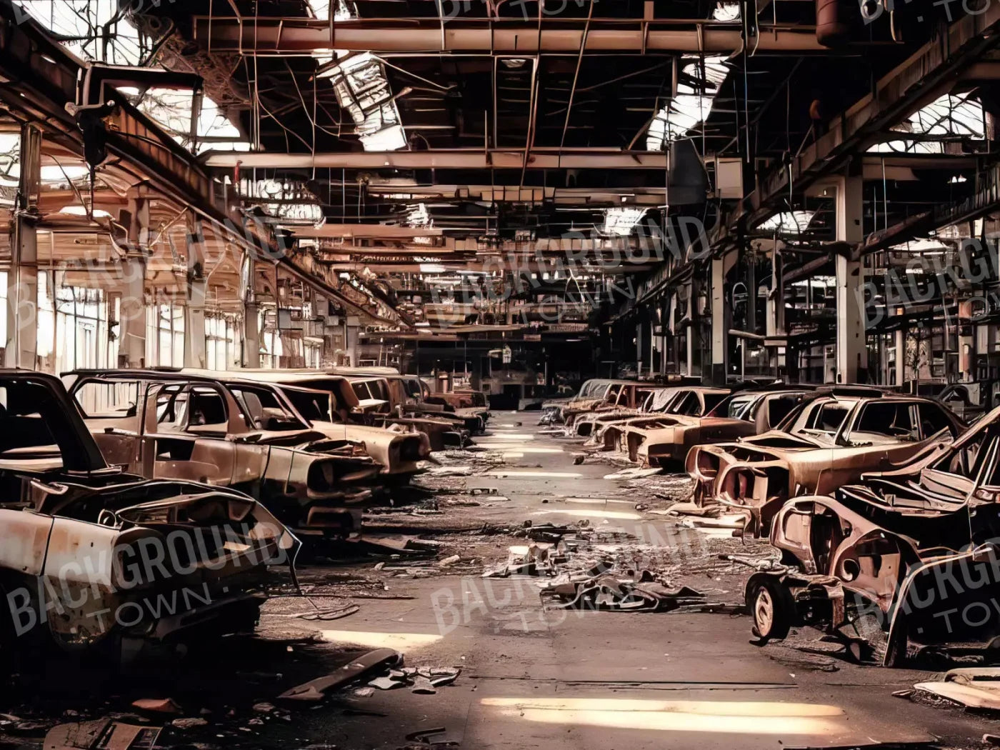 Auto Factory 10X8 Fleece ( 120 X 96 Inch ) Backdrop
