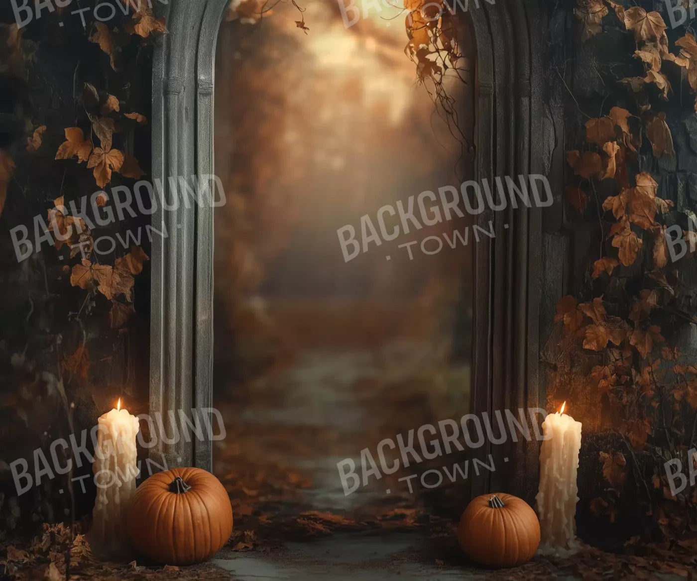 Autumn Archway 1 12’X10’ Ultracloth (144 X 120 Inch) Backdrop