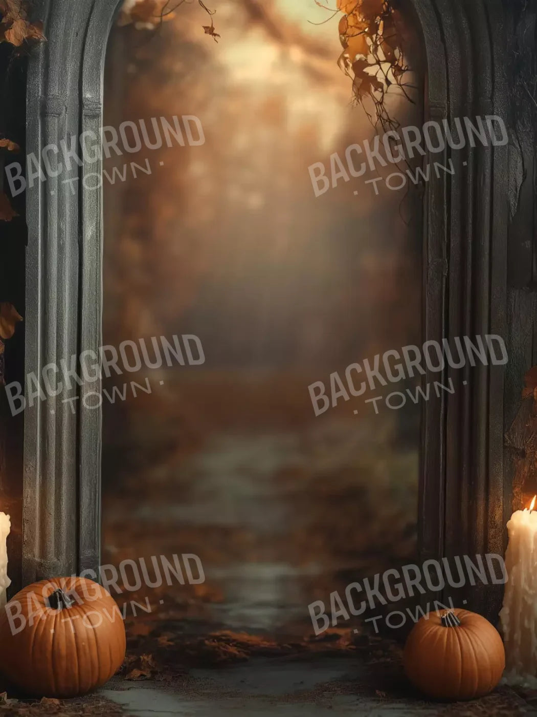 Autumn Archway 1 6’X8’ Fleece (72 X 96 Inch) Backdrop