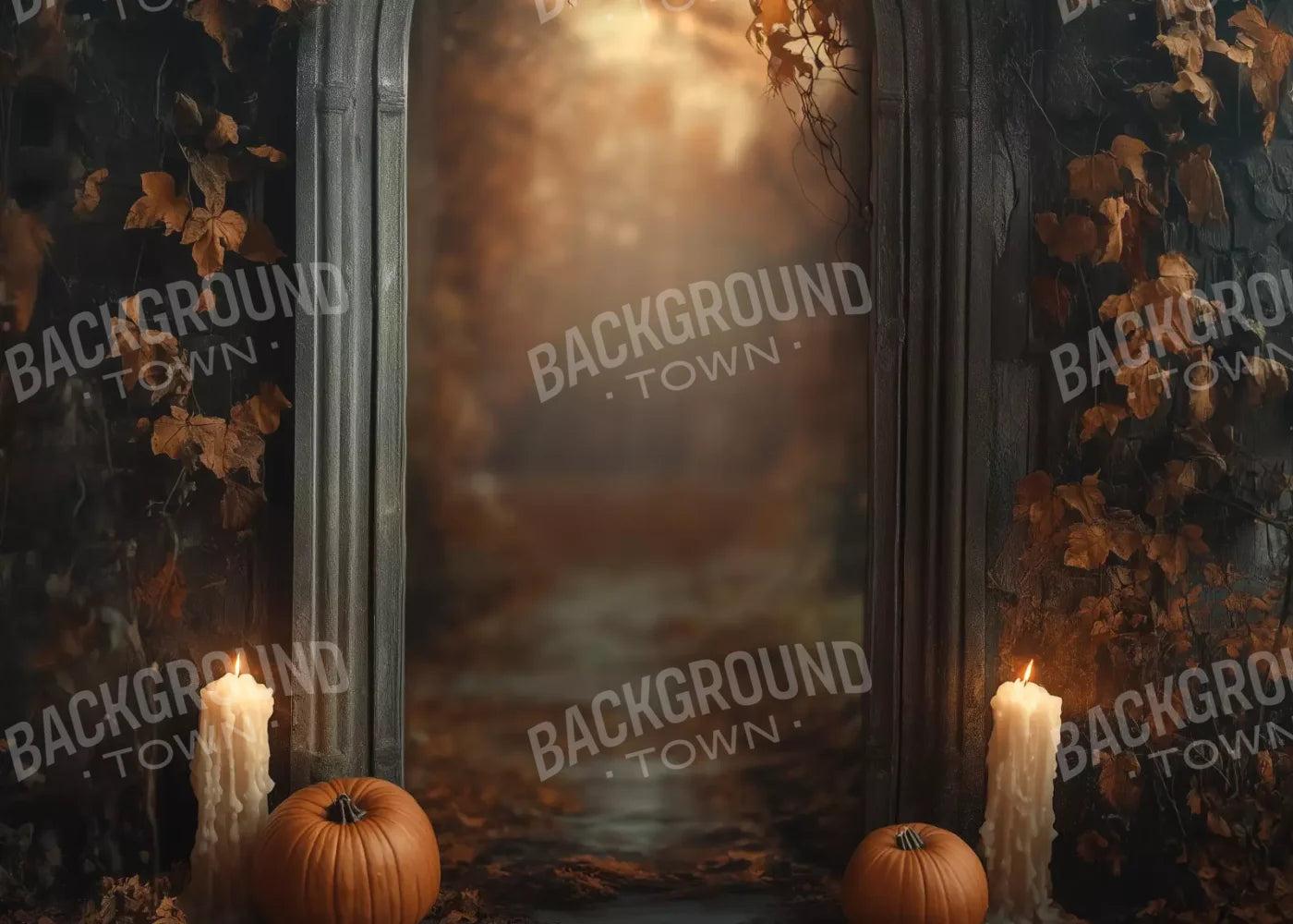 Autumn Archway 1 7’X5’ Ultracloth (84 X 60 Inch) Backdrop