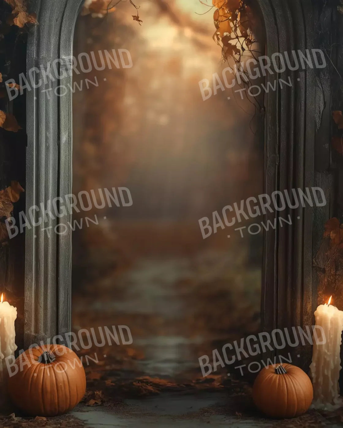 Autumn Archway 1 8’X10’ Fleece (96 X 120 Inch) Backdrop
