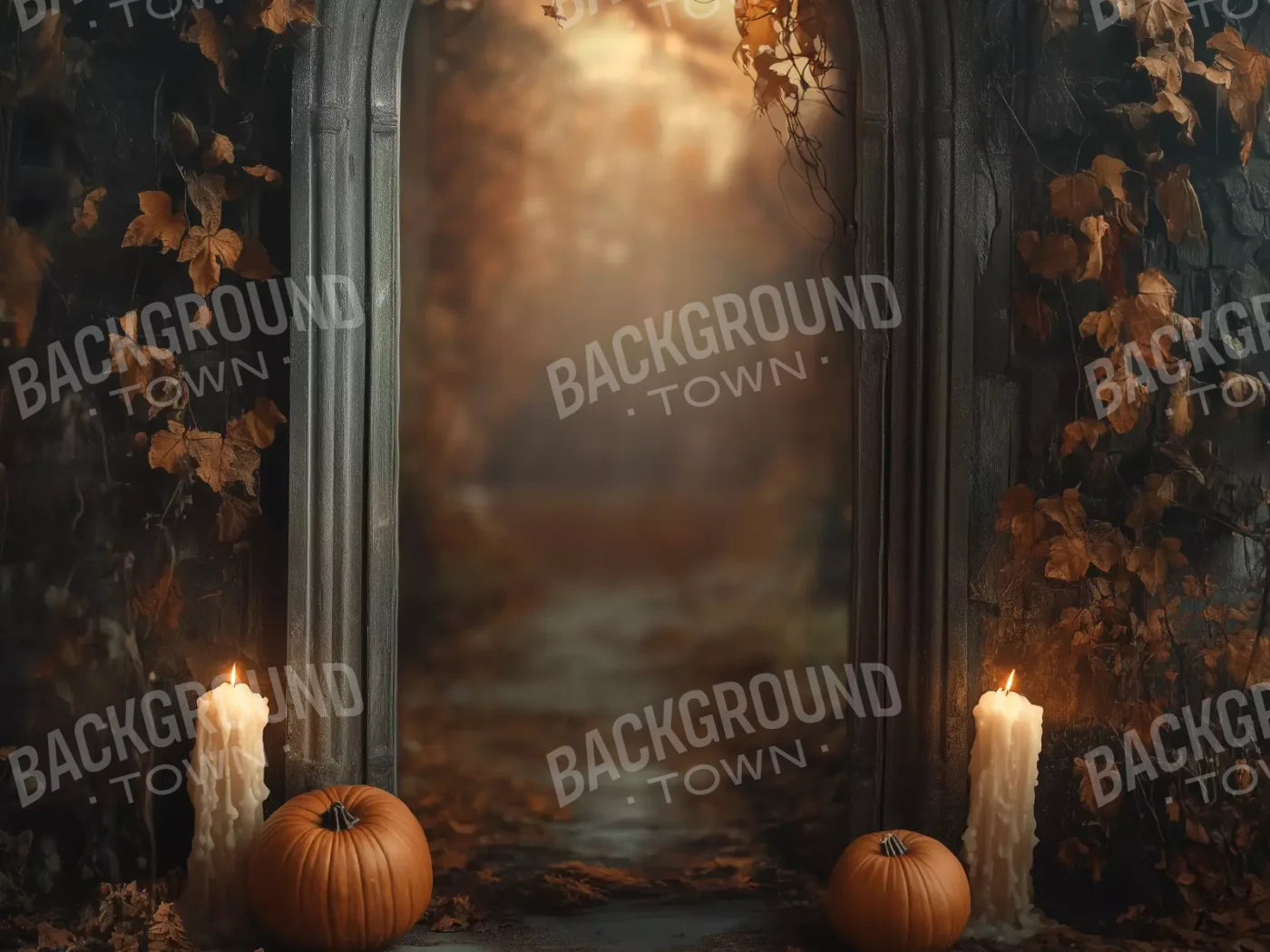 Autumn Archway 1 8’X6’ Fleece (96 X 72 Inch) Backdrop