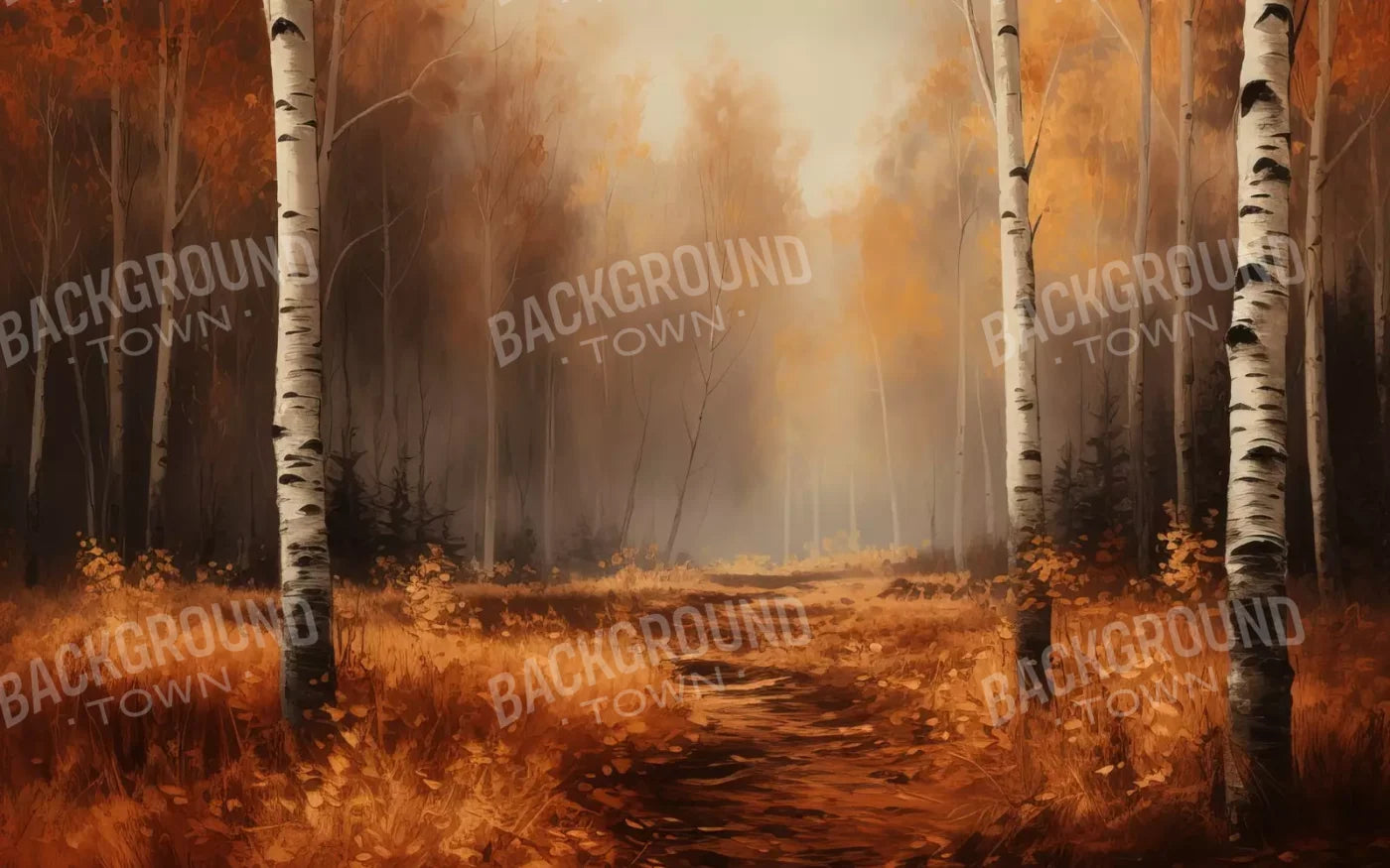 Autumn Birches 16’X10’ Ultracloth (192 X 120 Inch) Backdrop