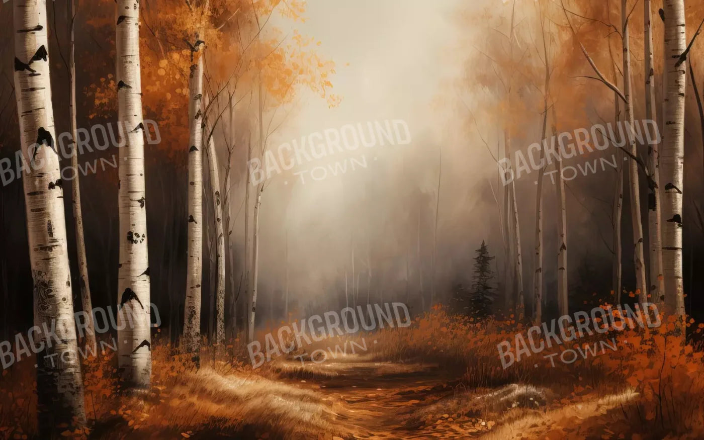Autumn Birches Ii 8’X5’ Ultracloth (96 X 60 Inch) Backdrop