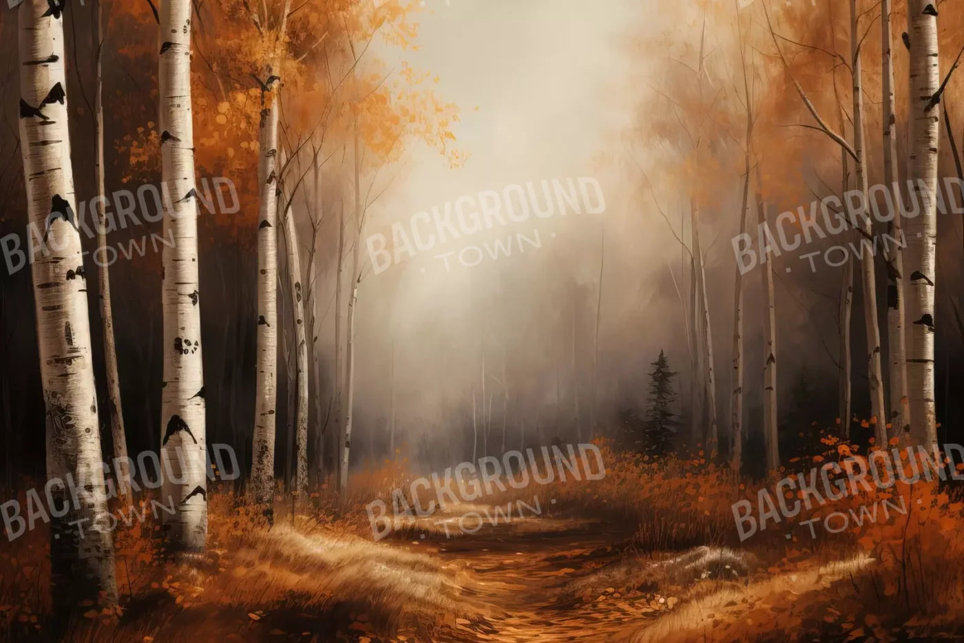Autumn Birches Ii 12’X8’ Ultracloth (144 X 96 Inch) Backdrop