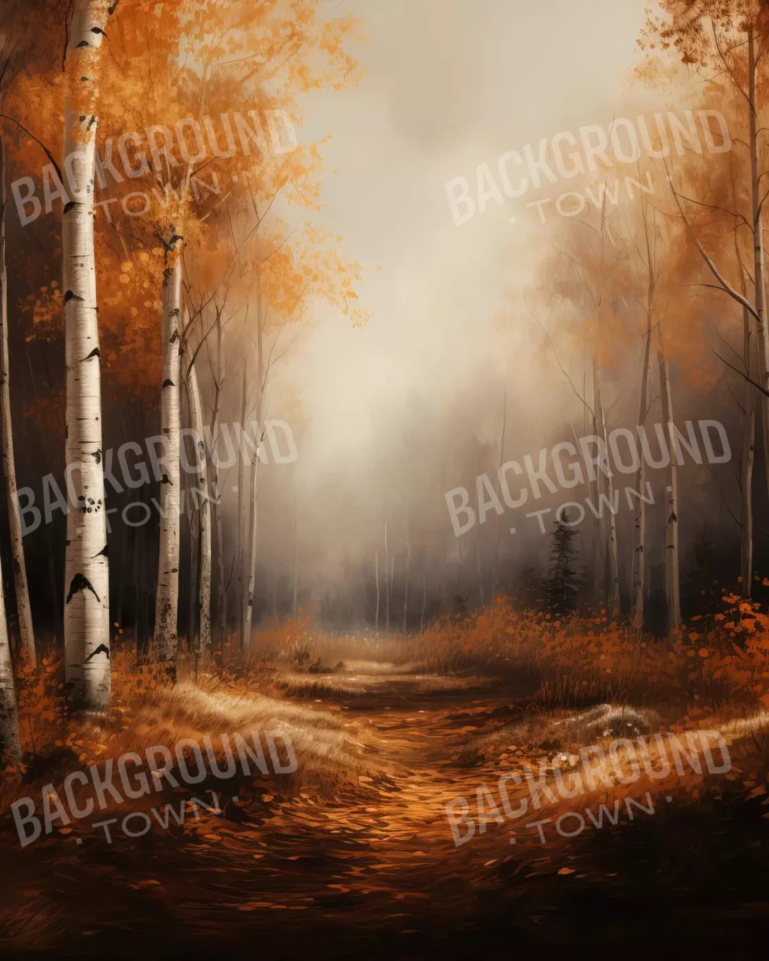 Autumn Birches Ii 8’X10’ Fleece (96 X 120 Inch) Backdrop