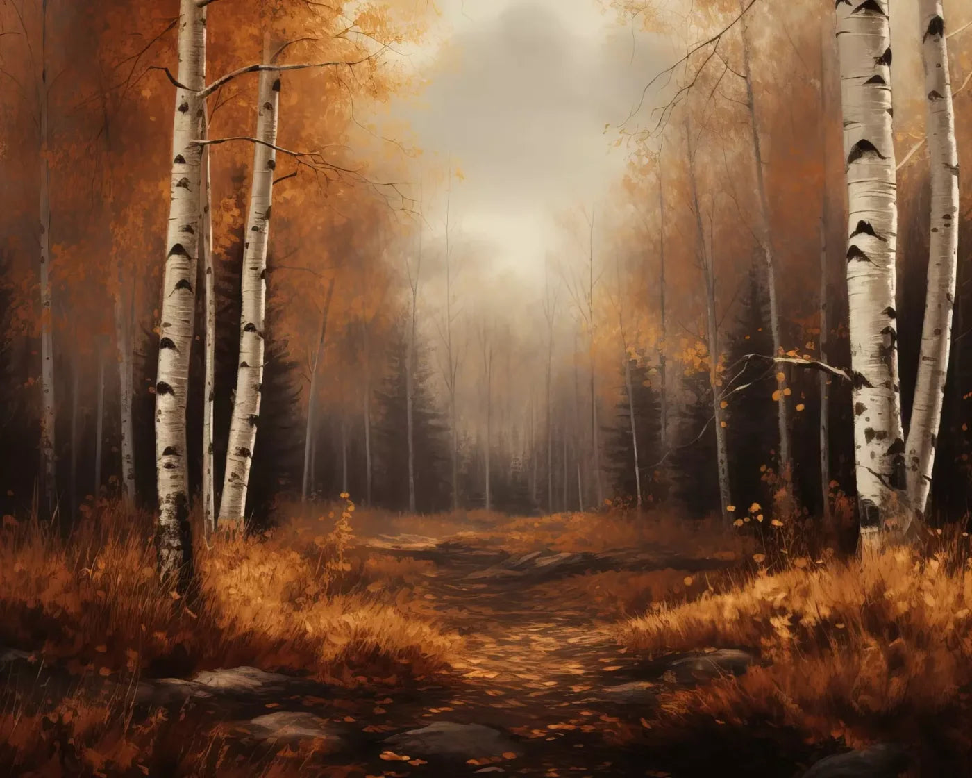 Autumn Birches Iii 10’X8’ Fleece (120 X 96 Inch) Backdrop