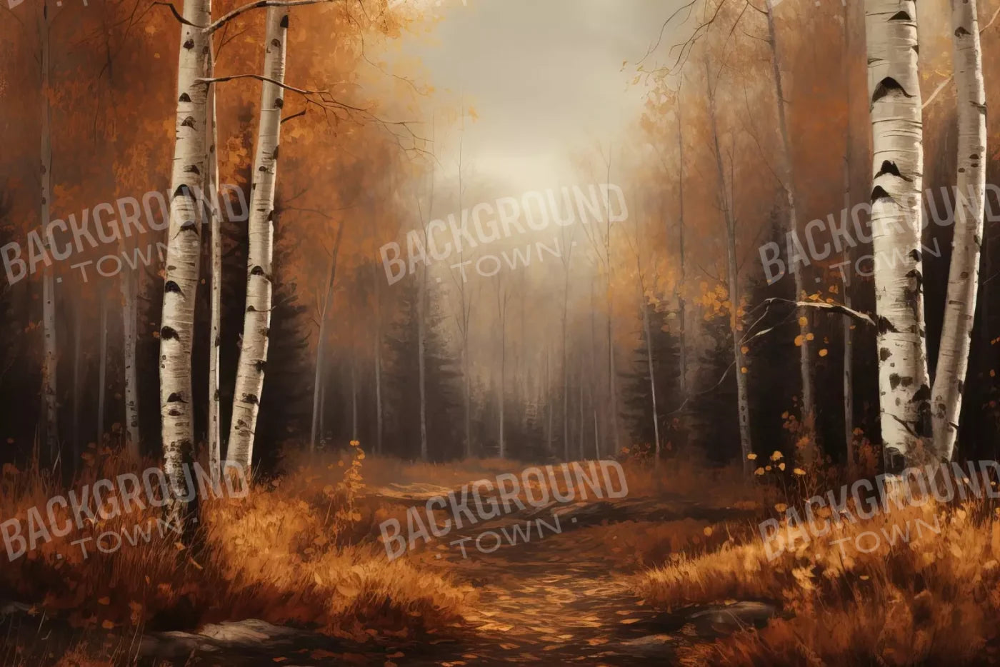 Autumn Birches Iii 12’X8’ Ultracloth (144 X 96 Inch) Backdrop