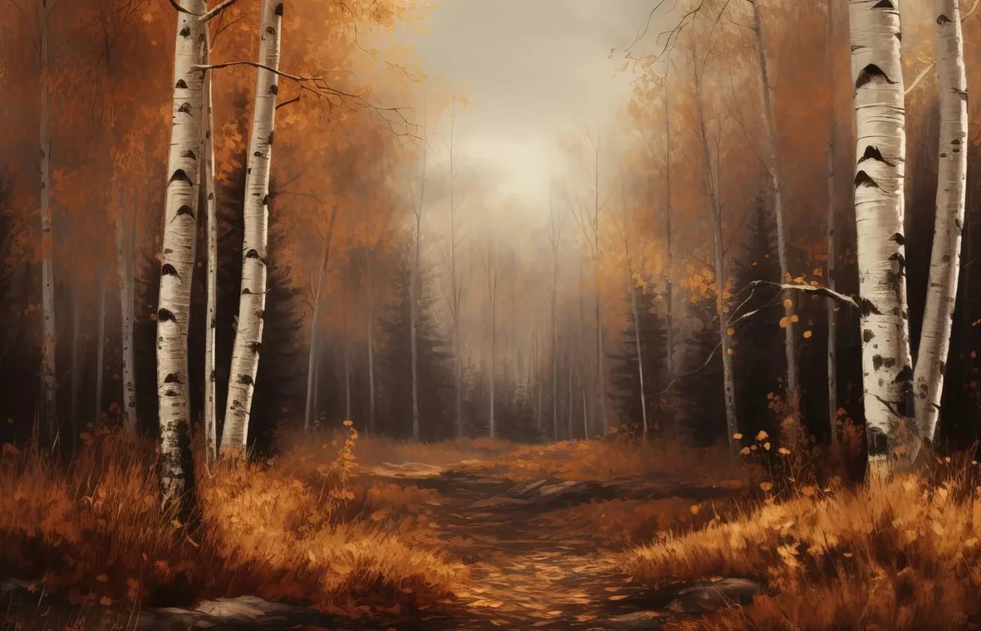 Autumn Birches Iii 14’X9’ Ultracloth (168 X 108 Inch) Backdrop