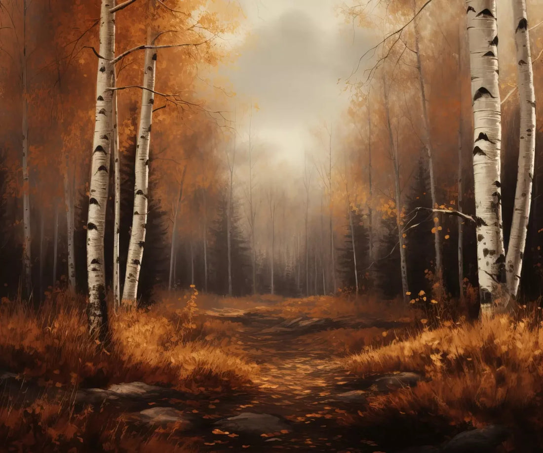 Autumn Birches Iii 5’X4’2 Fleece (60 X 50 Inch) Backdrop