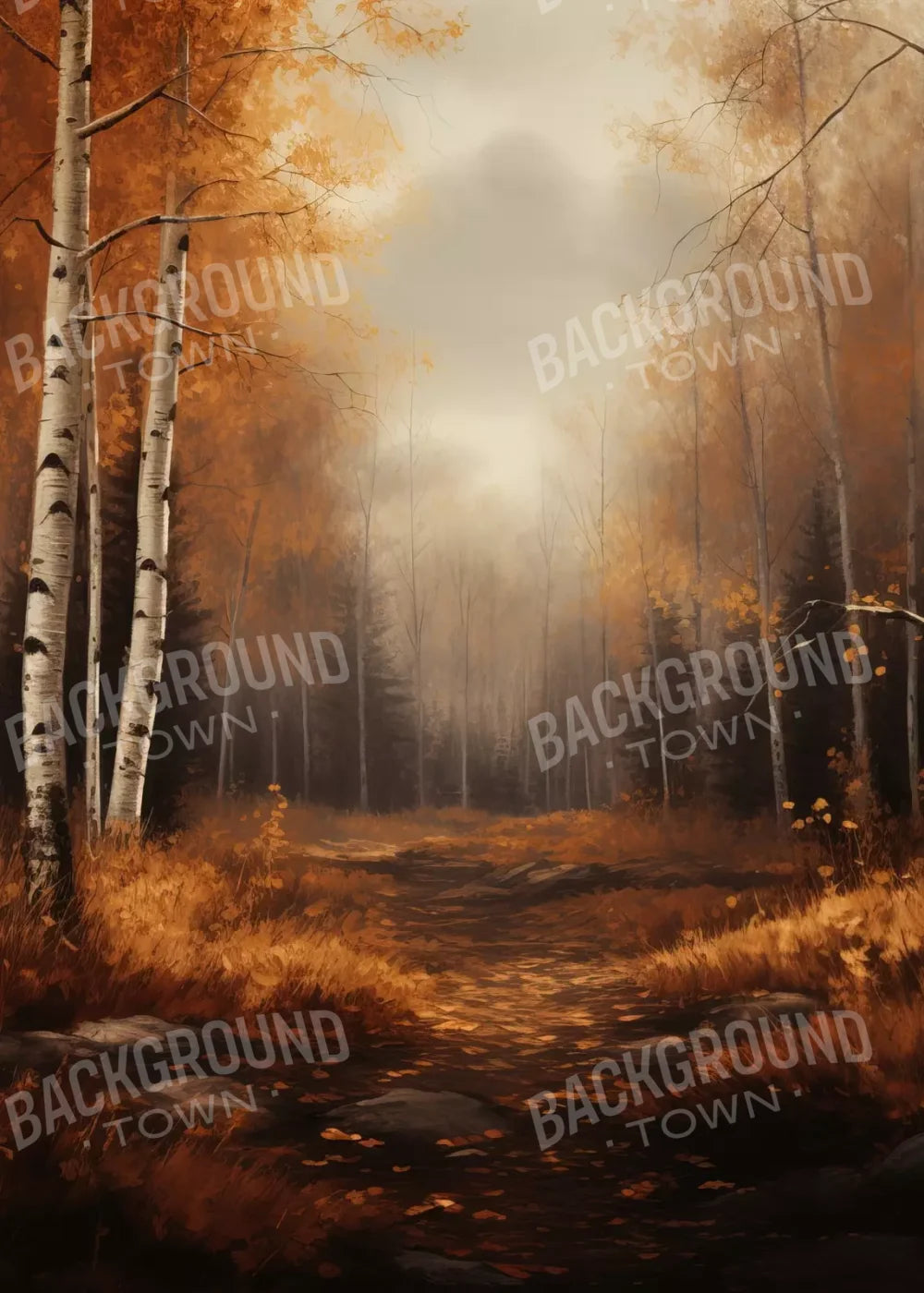 Autumn Birches Iii 5’X7’ Ultracloth (60 X 84 Inch) Backdrop
