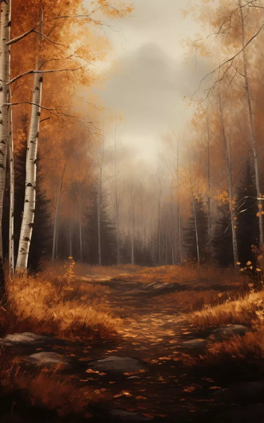 Autumn Birches Iii 5’X8’ Ultracloth (60 X 96 Inch) Backdrop