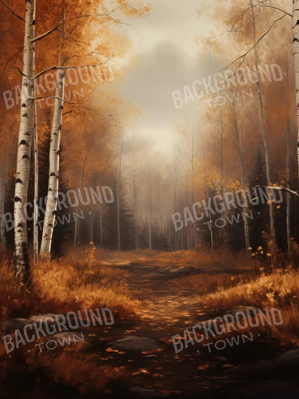 Autumn Birches Iii 6’X8’ Fleece (72 X 96 Inch) Backdrop