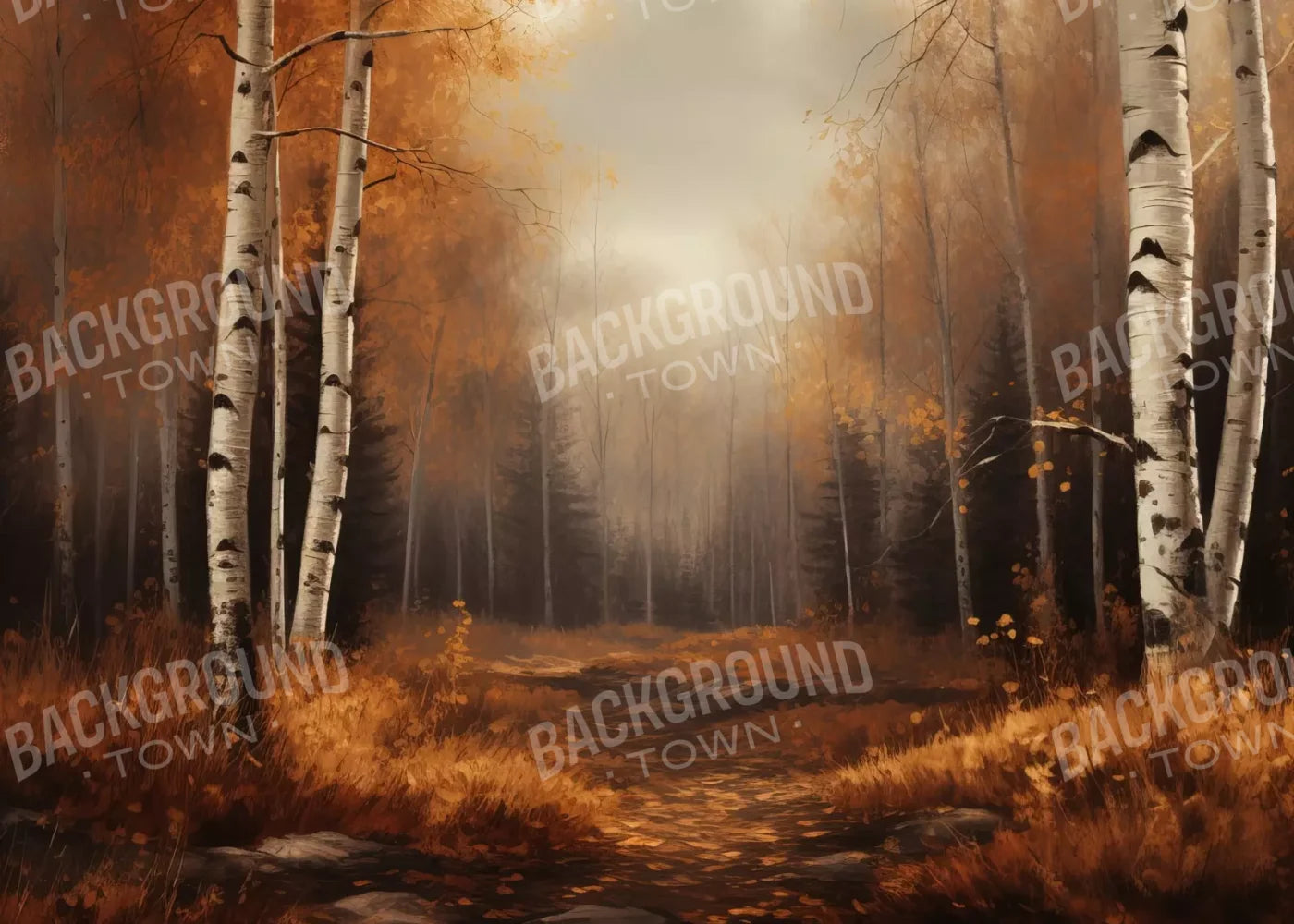Autumn Birches Iii 7’X5’ Ultracloth (84 X 60 Inch) Backdrop