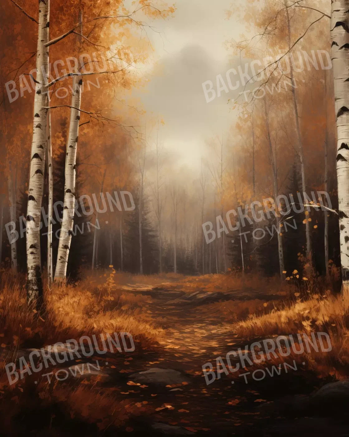 Autumn Birches Iii 8’X10’ Fleece (96 X 120 Inch) Backdrop