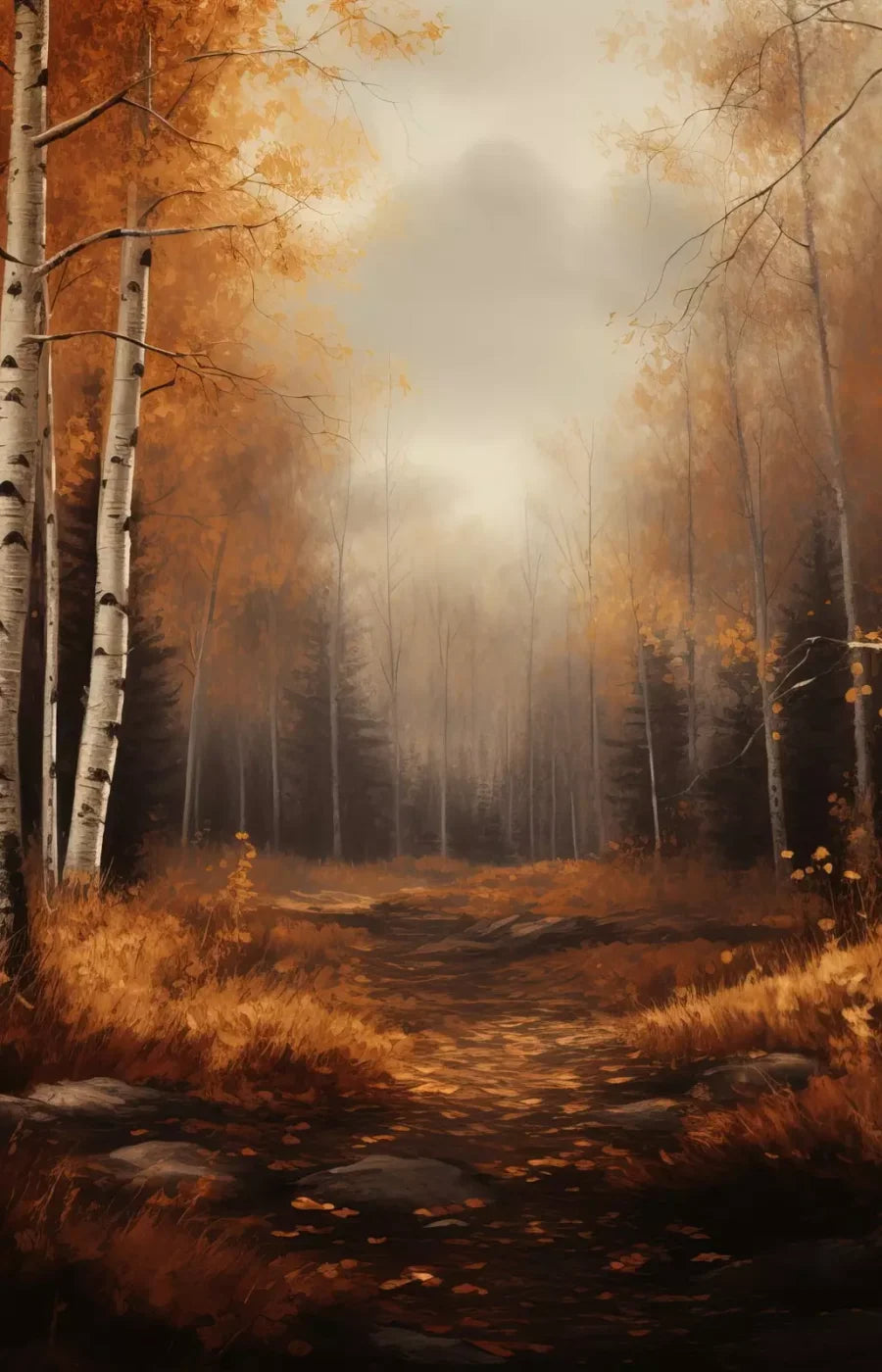 Autumn Birches Iii 9’X14’ Ultracloth (108 X 168 Inch) Backdrop