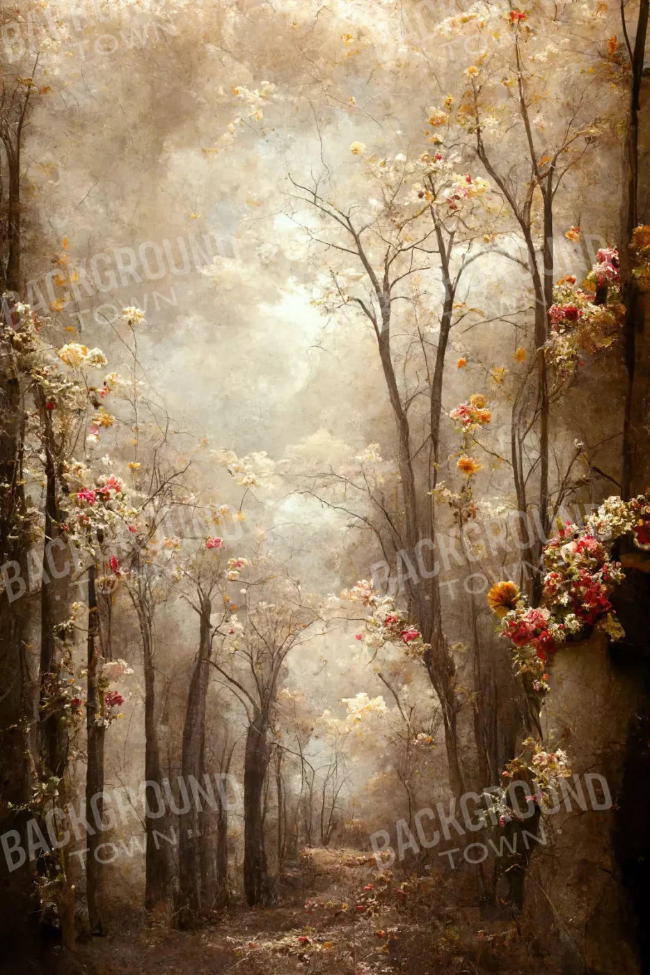 Autumn Blossoms 5X8 Ultracloth ( 60 X 96 Inch ) Backdrop