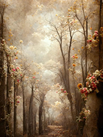 Autumn Blossoms 8X10 Fleece ( 96 X 120 Inch ) Backdrop