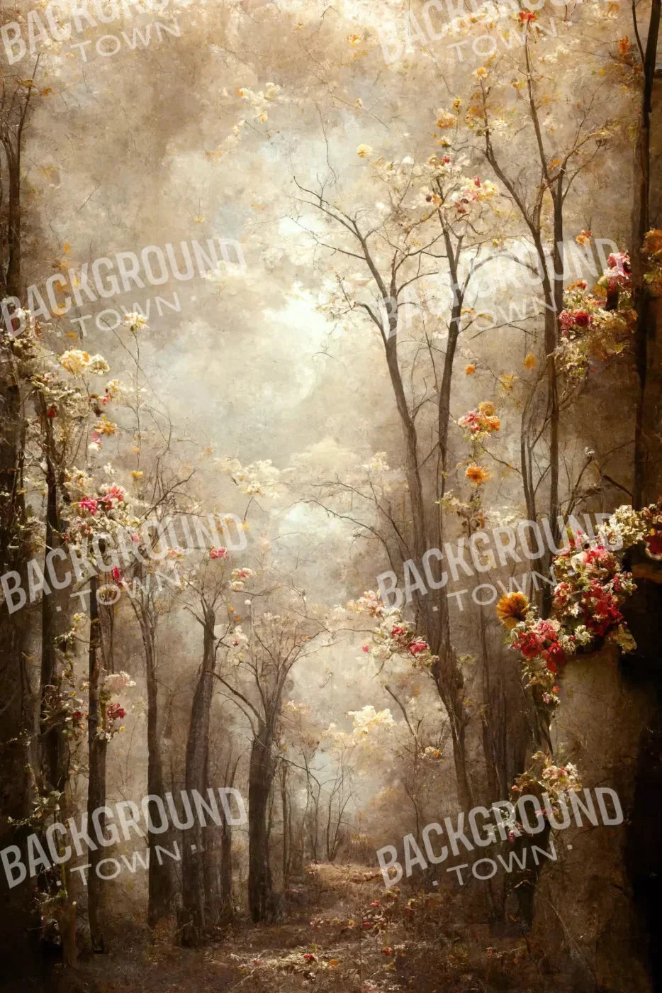 Autumn Blossoms For Lvl Up Backdrop System 5X76 Up ( 60 X 90 Inch )