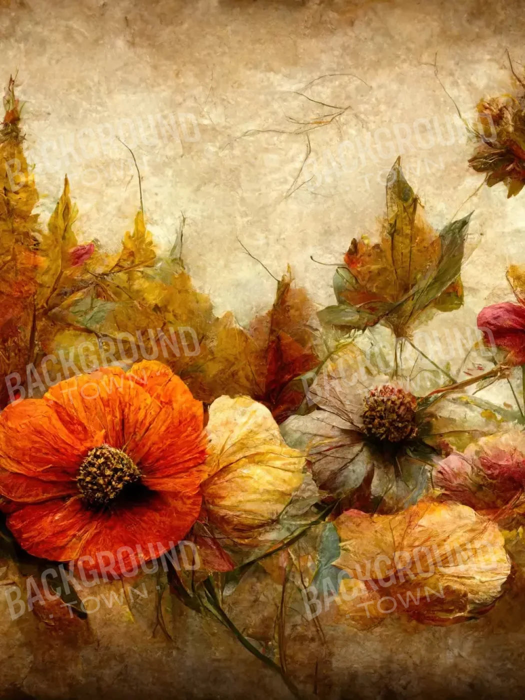 Autumn Bouquet 5’X6’8 Fleece (60 X 80 Inch) Backdrop