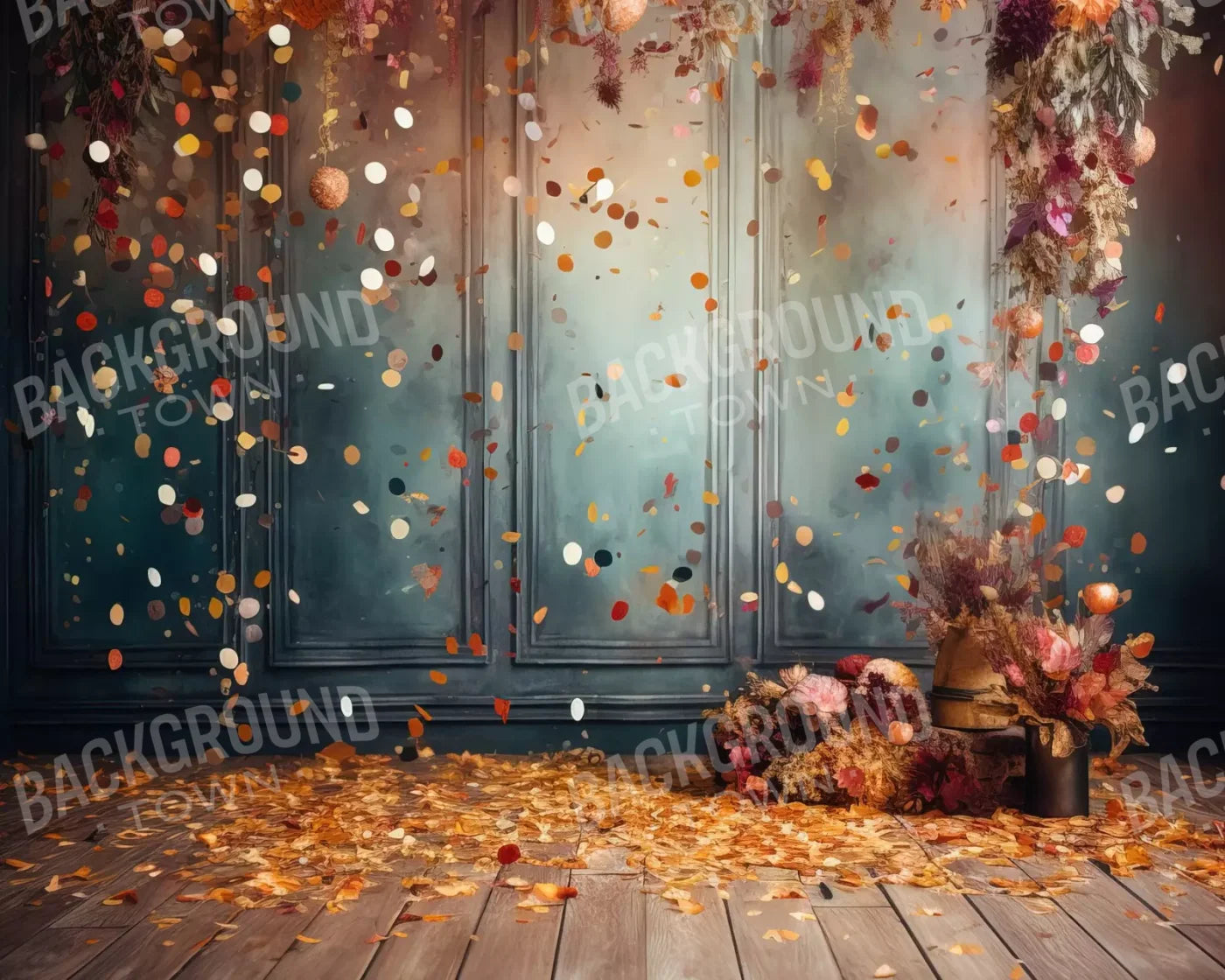 Autumn Confetti Wall 10’X8’ Fleece (120 X 96 Inch) Backdrop