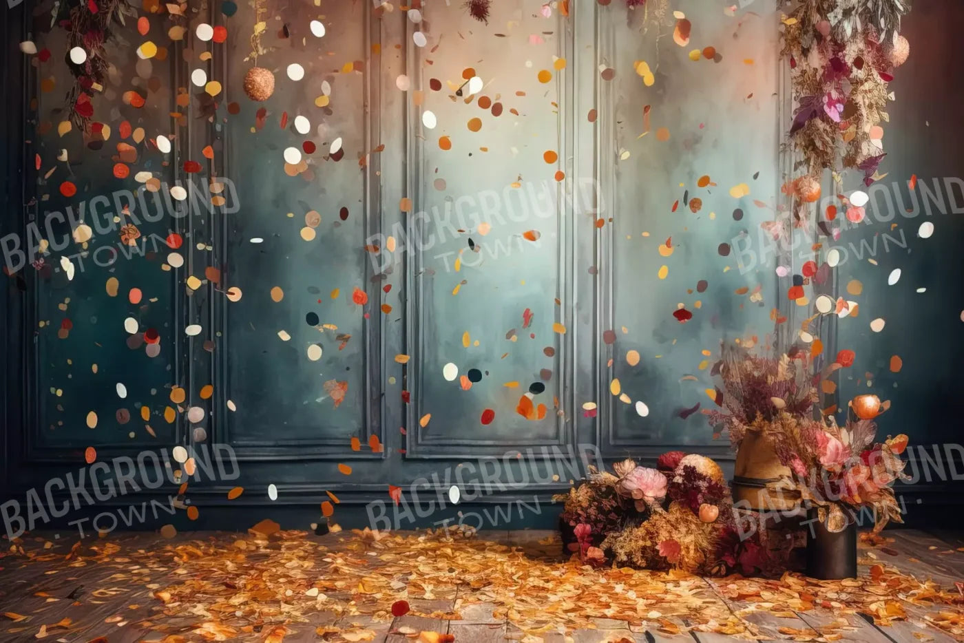 Autumn Confetti Wall 12’X8’ Ultracloth (144 X 96 Inch) Backdrop