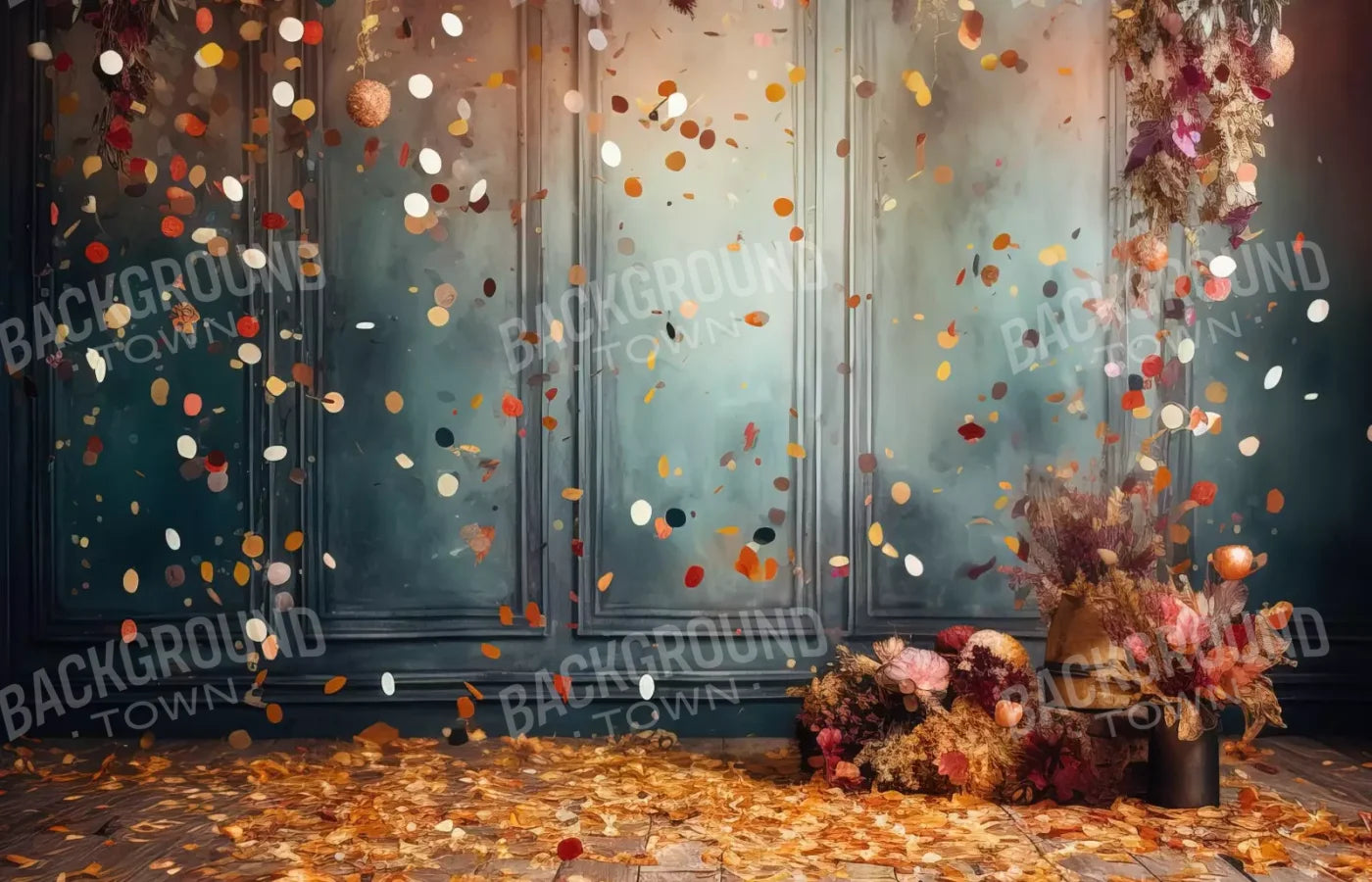 Autumn Confetti Wall 14’X9’ Ultracloth (168 X 108 Inch) Backdrop