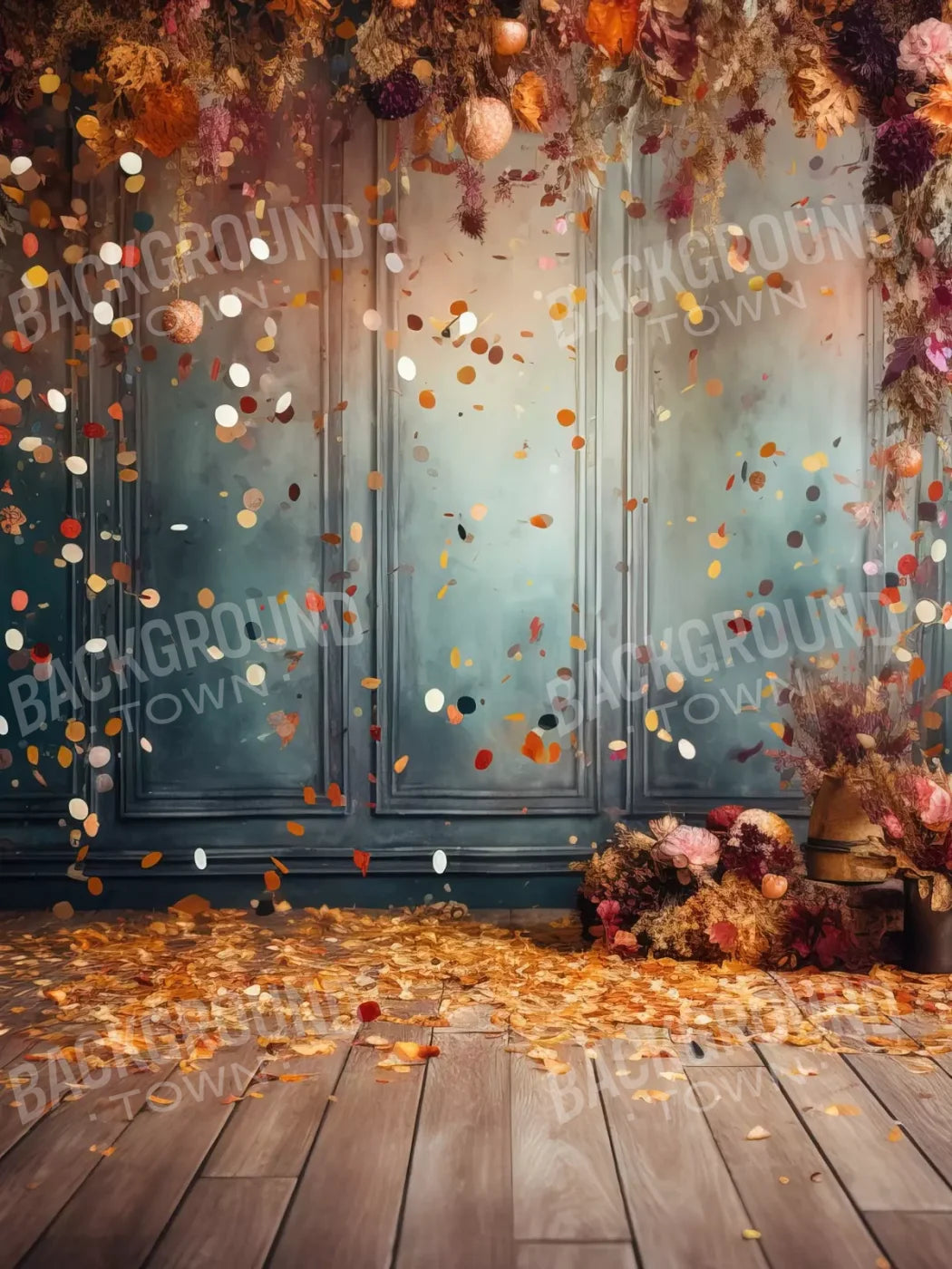 Autumn Confetti Wall 5’X6’8 Fleece (60 X 80 Inch) Backdrop