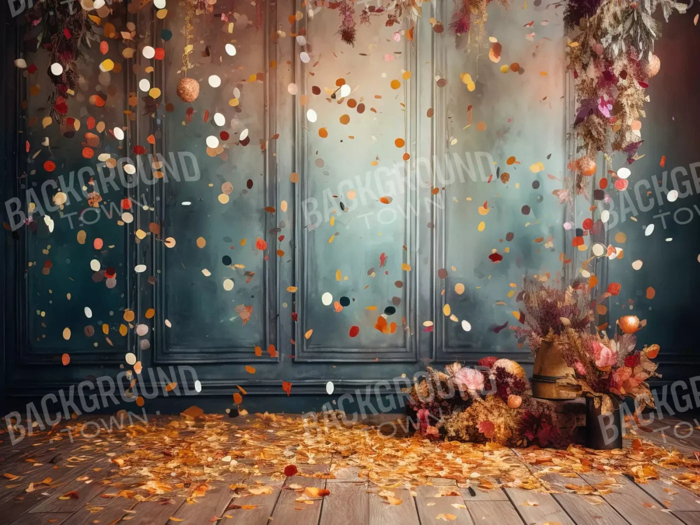 Autumn Confetti Wall 6’8X5’ Fleece (80 X 60 Inch) Backdrop