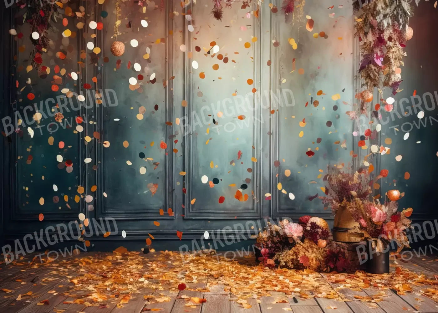Autumn Confetti Wall 7’X5’ Ultracloth (84 X 60 Inch) Backdrop