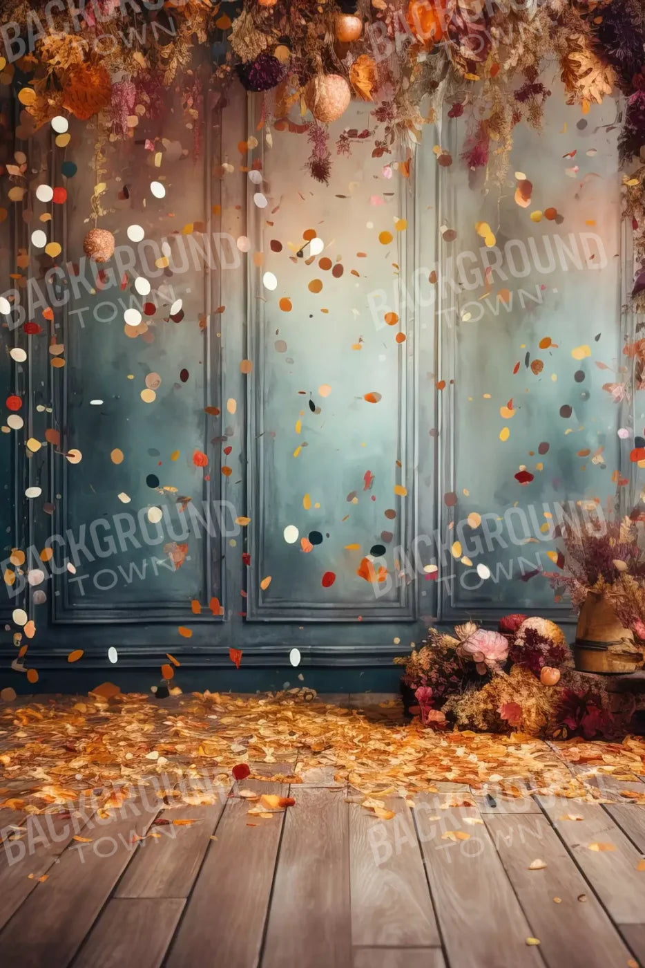 Autumn Confetti Wall 8’X12’ Ultracloth (96 X 144 Inch) Backdrop