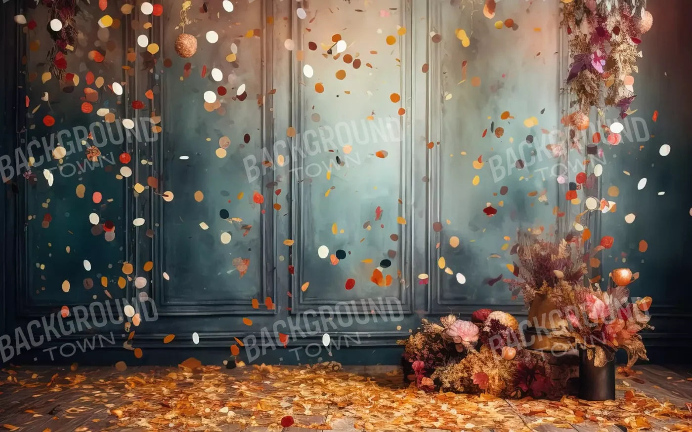 Autumn Confetti Wall 8’X5’ Ultracloth (96 X 60 Inch) Backdrop