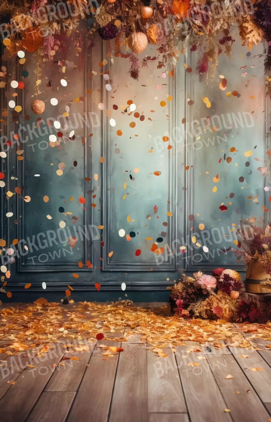 Autumn Confetti Wall 9’X14’ Ultracloth (108 X 168 Inch) Backdrop
