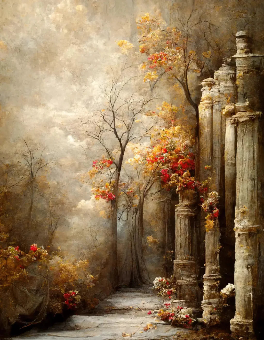 Autumn Dream 6X8 Fleece ( 72 X 96 Inch ) Backdrop
