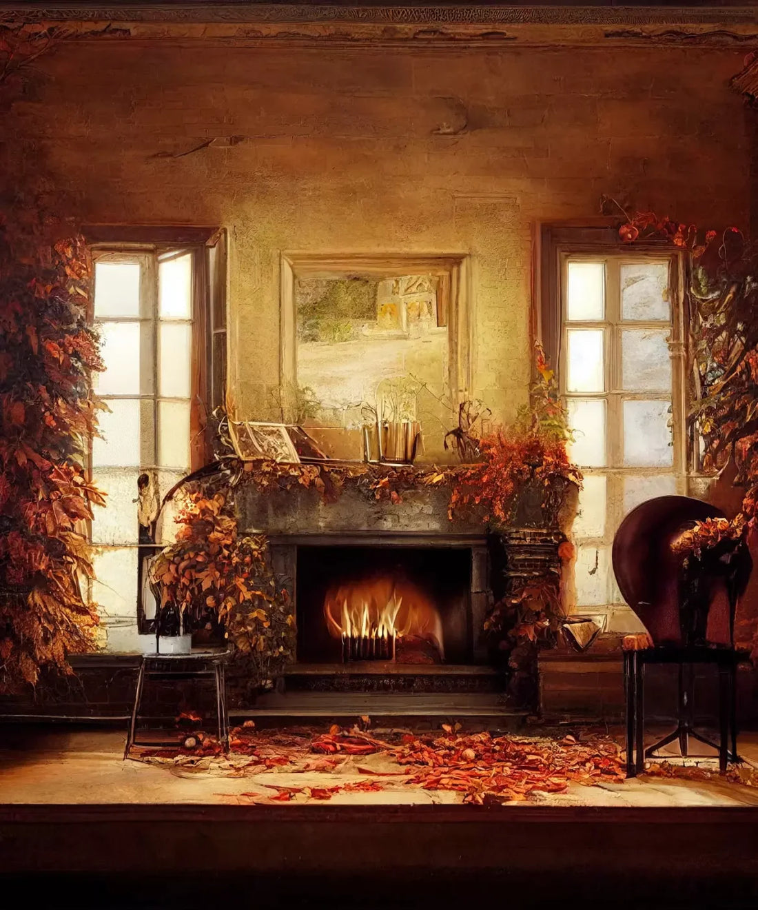 Brown, Orange  Backdrop for Photography