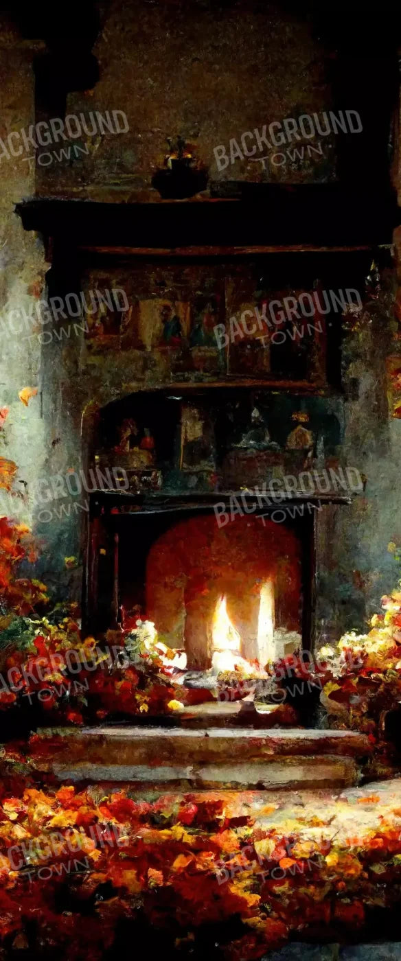 Autumn Fireplace Ii 5’X12’ Ultracloth For Westcott X-Drop (60 X 144 Inch) Backdrop