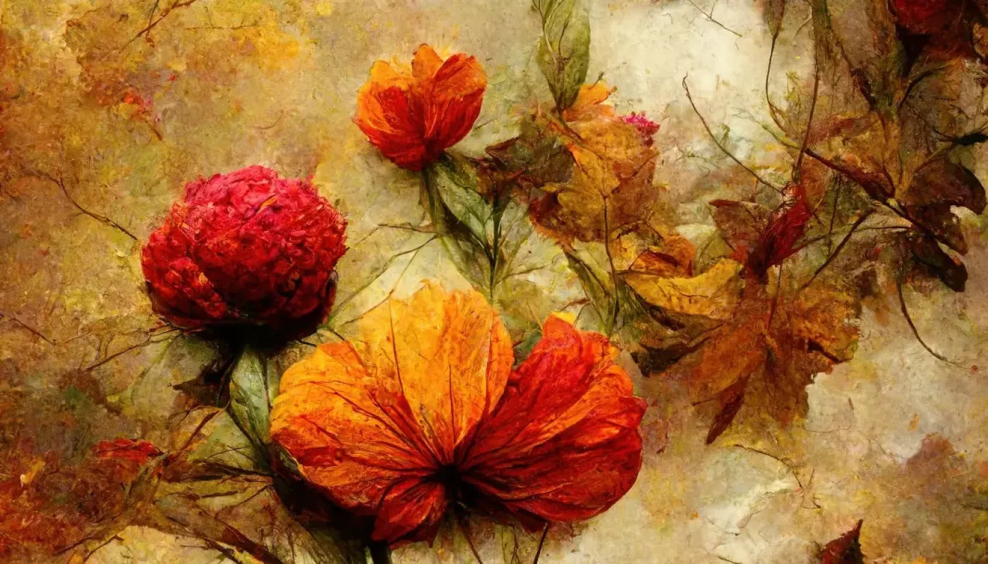 Autumn Flowers 14’X8’ Ultracloth (168 X 96 Inch) Backdrop