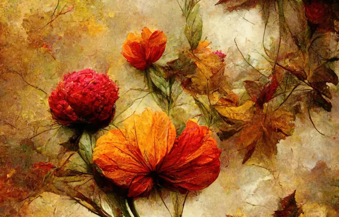 Autumn Flowers 14’X9’ Ultracloth (168 X 108 Inch) Backdrop