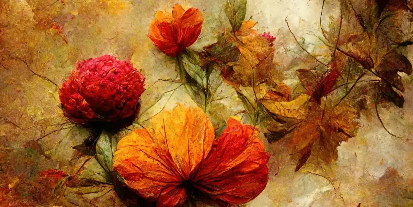 Autumn Flowers 16’X8’ Ultracloth (192 X 96 Inch) Backdrop