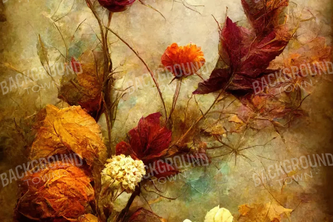 Autumn Flowers Ii 12’X8’ Ultracloth (144 X 96 Inch) Backdrop