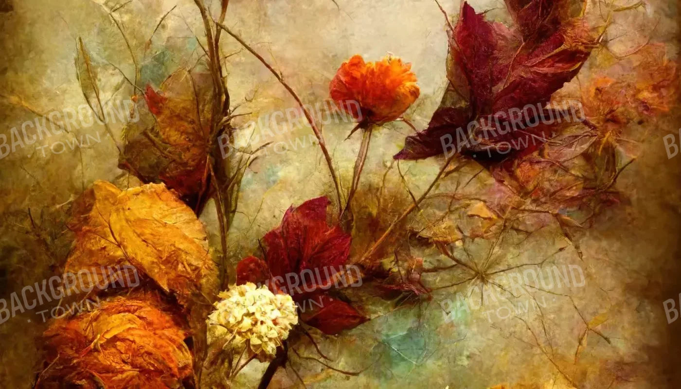 Autumn Flowers Ii 14’X8’ Ultracloth (168 X 96 Inch) Backdrop