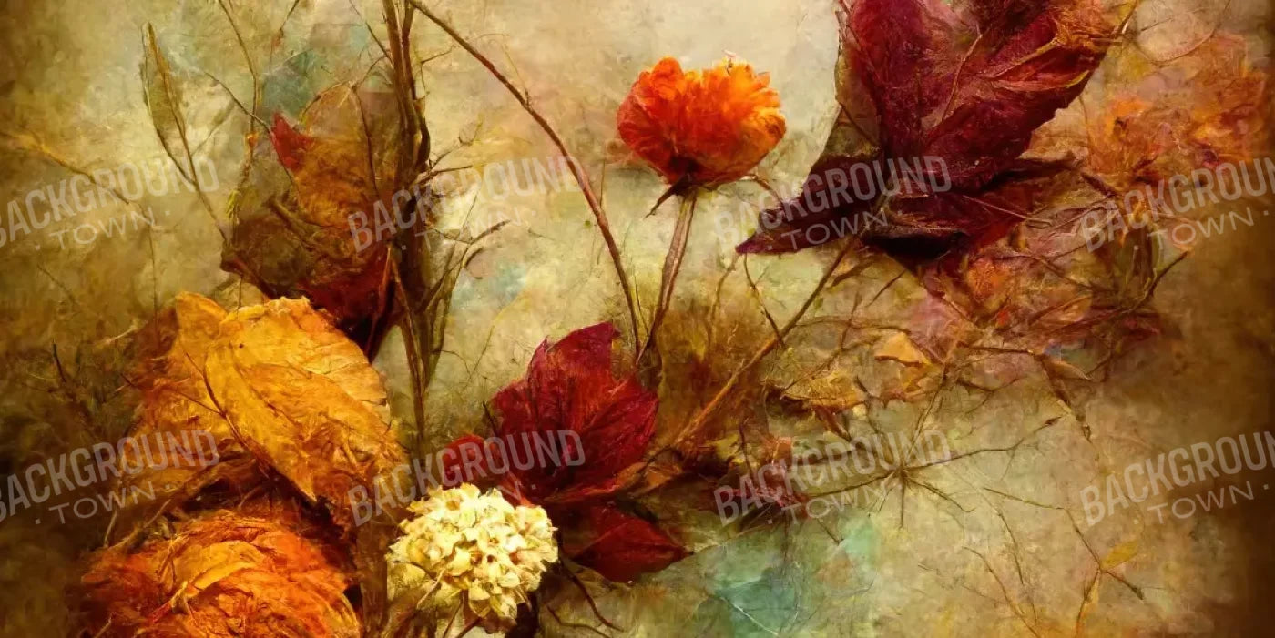 Autumn Flowers Ii 16’X8’ Ultracloth (192 X 96 Inch) Backdrop