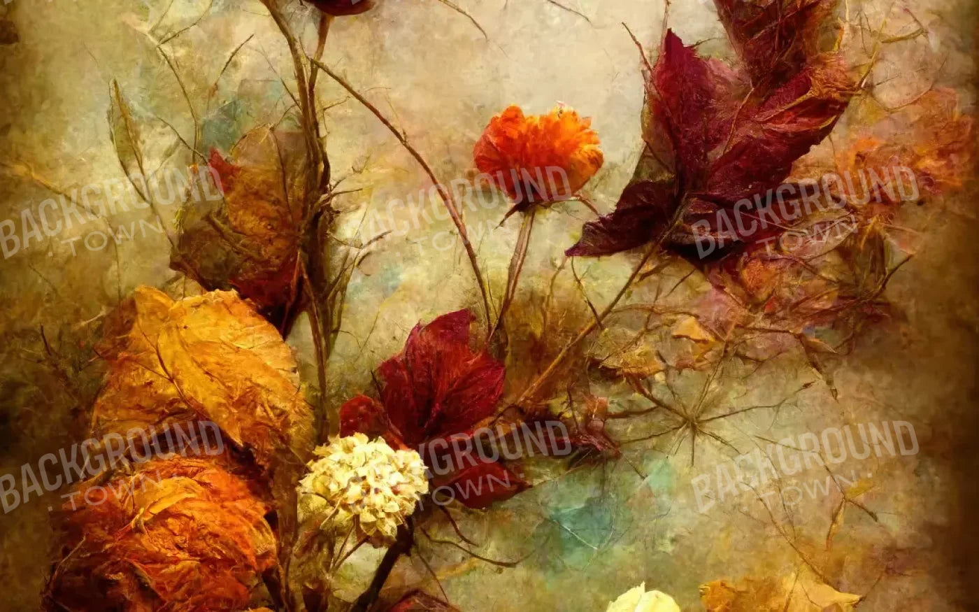 Autumn Flowers Ii 8’X5’ Ultracloth (96 X 60 Inch) Backdrop