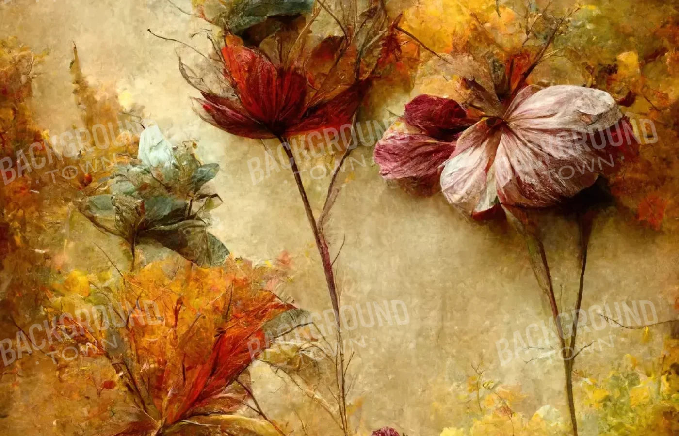 Autumn Flowers Iii 14’X9’ Ultracloth (168 X 108 Inch) Backdrop