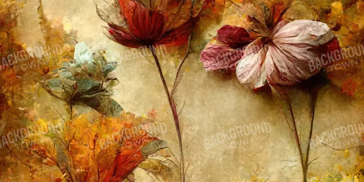 Autumn Flowers Iii 16’X8’ Ultracloth (192 X 96 Inch) Backdrop