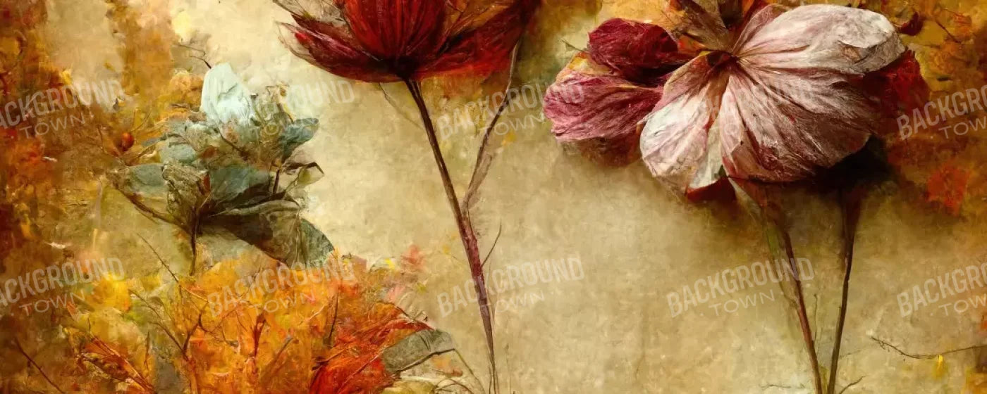 Autumn Flowers Iii 20’X8’ Ultracloth (240 X 96 Inch) Backdrop
