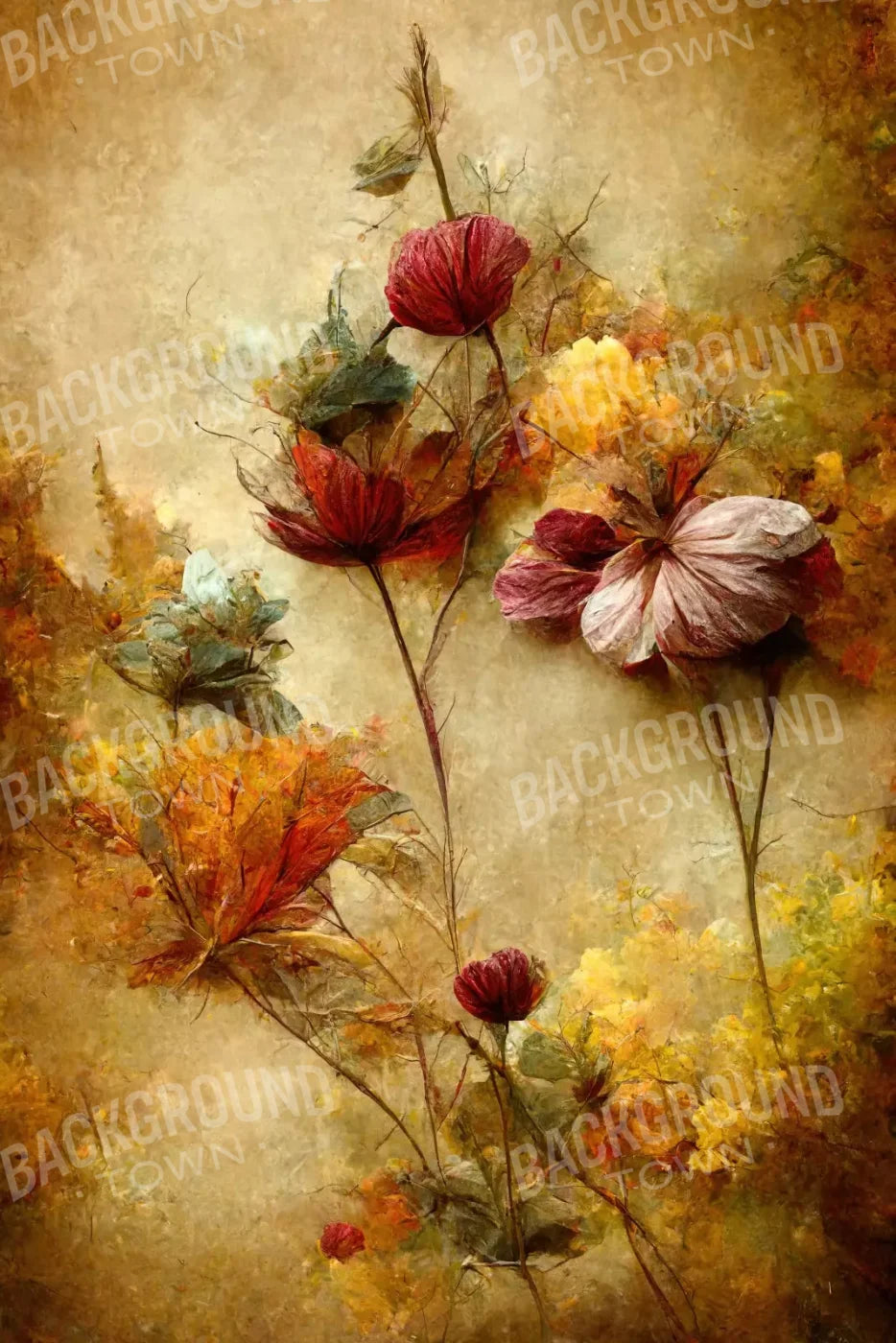 Autumn Flowers Iii 8’X12’ Ultracloth (96 X 144 Inch) Backdrop