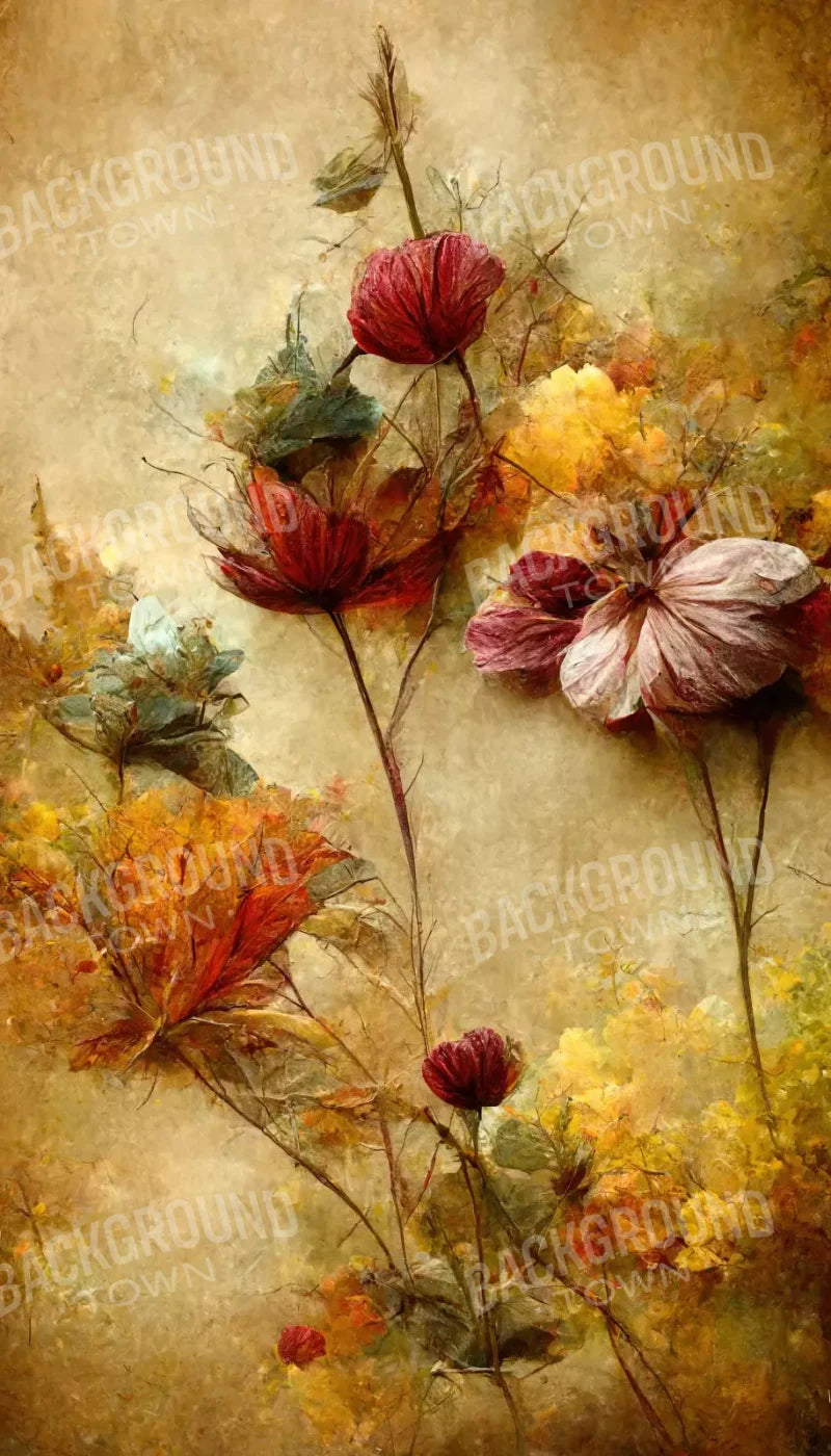 Autumn Flowers Iii 8’X14’ Ultracloth (96 X 168 Inch) Backdrop