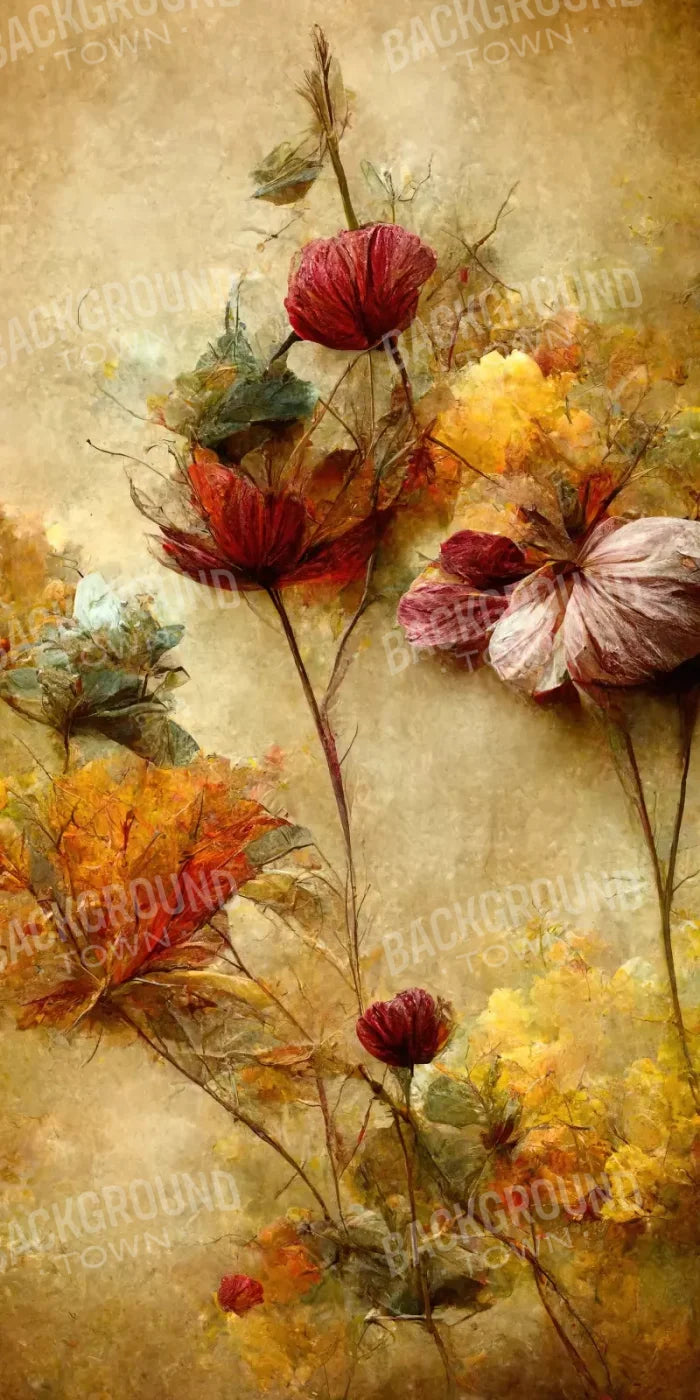 Autumn Flowers Iii 8’X16’ Ultracloth (96 X 192 Inch) Backdrop